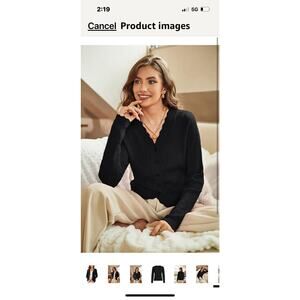 Kancy Kole Women's Long Sleeve Lightweight Crochet Button Down Cardigan Sz M -